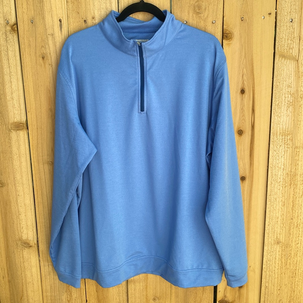 Men Peter Millar Xxl Perth Mlange Performance Quarter-Zip Crown Sport Blue